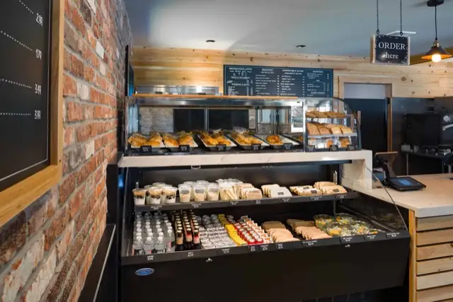 Bakery case full of pastries