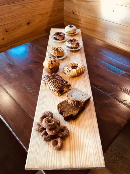 Long board of assorted pastries