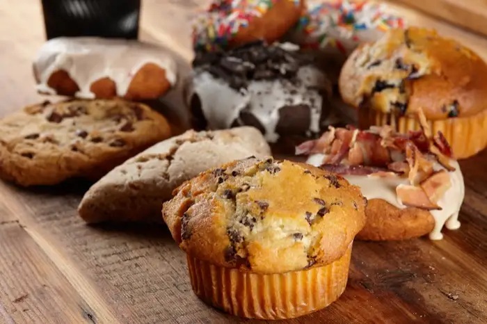 Cookies, muffins and doughnuts